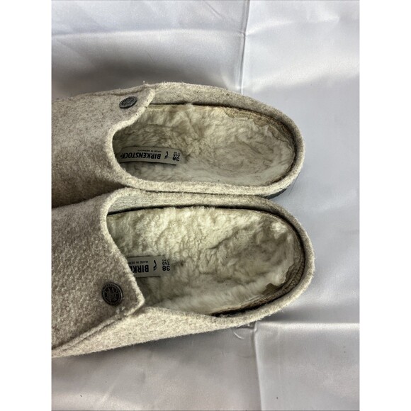 Birkenstock Zermatt Rivet Wool Eggnog Sandals Size 38 - Picture 4 of 13